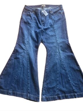 Festi Torrid Womens Super Flare Jeans 18R Dark Blue High-Rise NWT Boho Revival